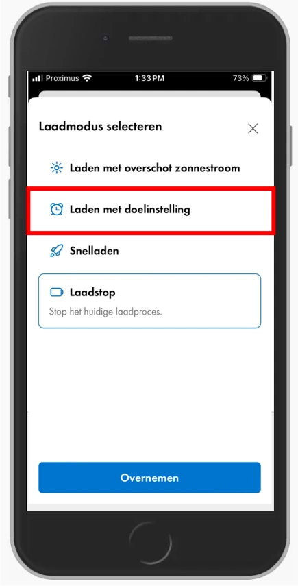 De opties voor intelligent laden op de SMA Energy App