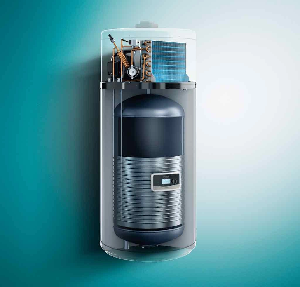 opengewerkt plaatje van een warmtepompboiler